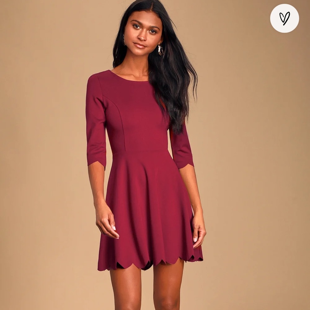 Lulu’s Burgundy Skater Dress - Women